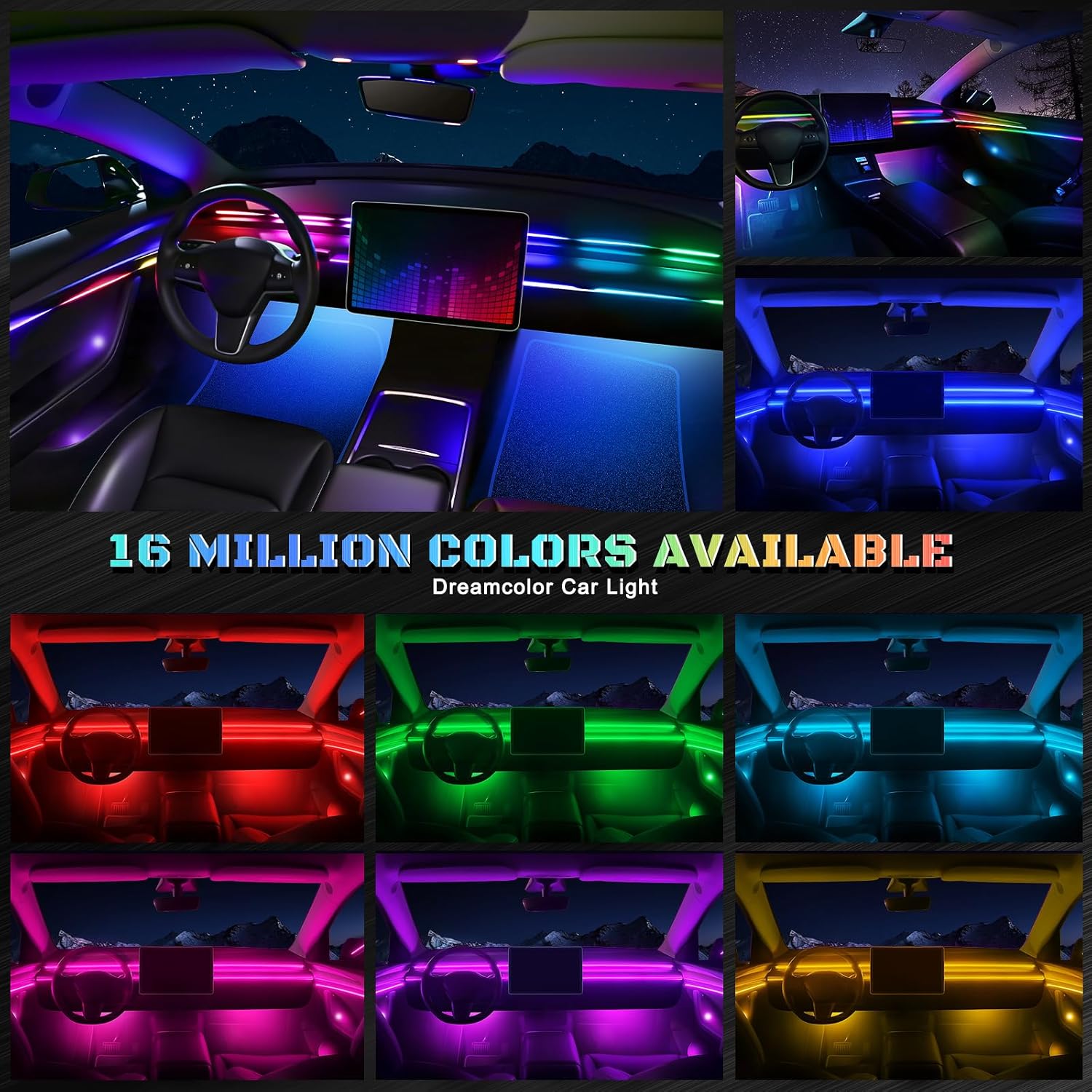 Kit Lumini Ambientale 18 In 1 RGB Dinamice, Control Bluetooth